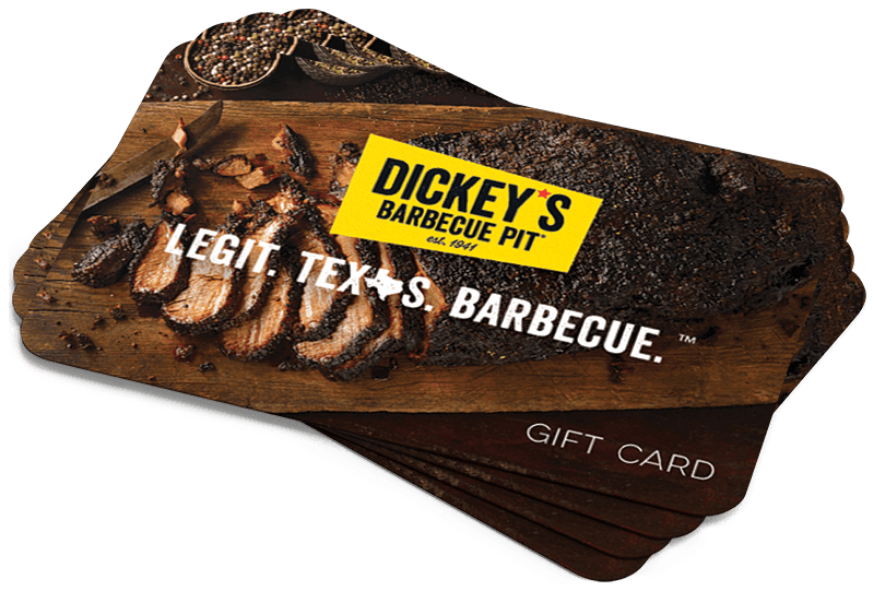 Dickey's Gift Cards make excellent stocking stuffers & New Years Party Favors! Give the gift of a Multi brand gift card, or keep a fast food gift card for yourself!